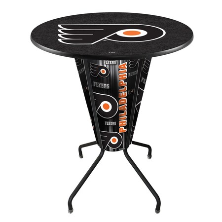 Holland Bar Stool Co Lighted 42" Black Philadelphia Flyers Pub Table L218B42PhiFly36RPhiFly-B